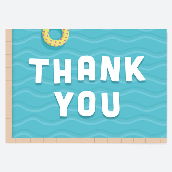 Ready to Write Kids Thank You Cards - Pool Party Waves - Pack of 10