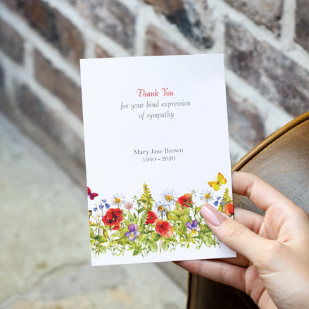 Funeral Thank You Cards - Poppy Meadow