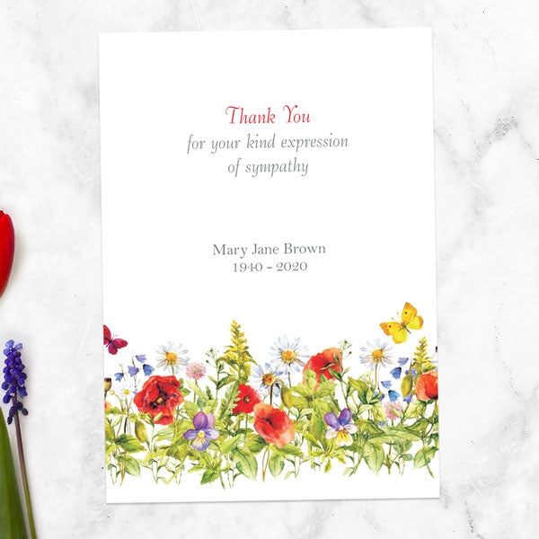 Funeral Thank You Cards - Poppy Meadow
