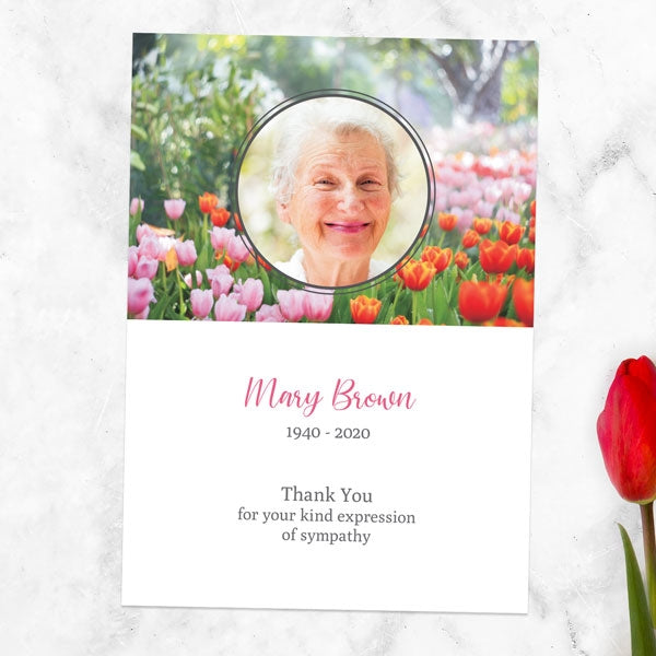 Funeral Thank You Cards - Spring Tulips