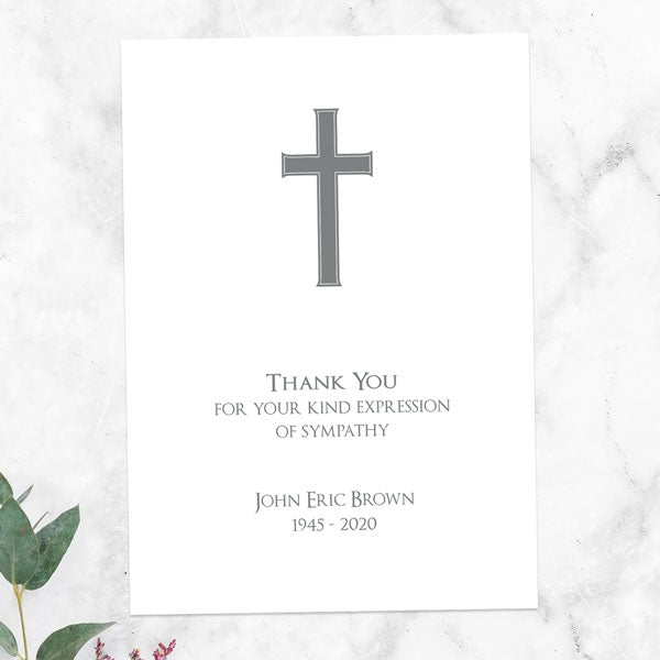 Funeral Thank You Cards - Traditional Cross