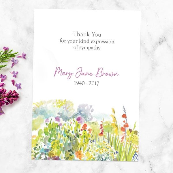 Funeral Thank You Cards - Watercolour Wildflowers
