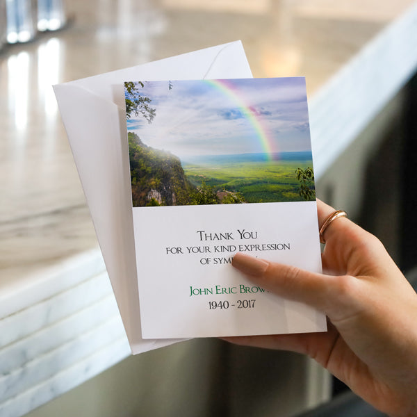 Funeral Thank You Cards - Rainbow View