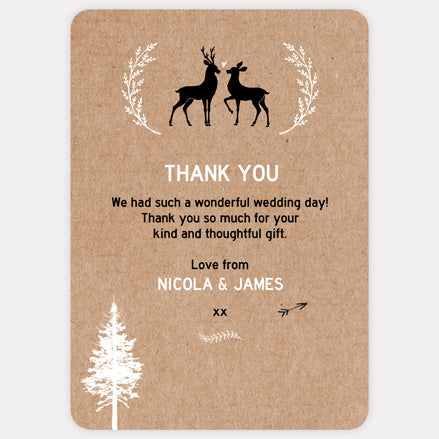 Rustic Woodland Deer Thank You Card