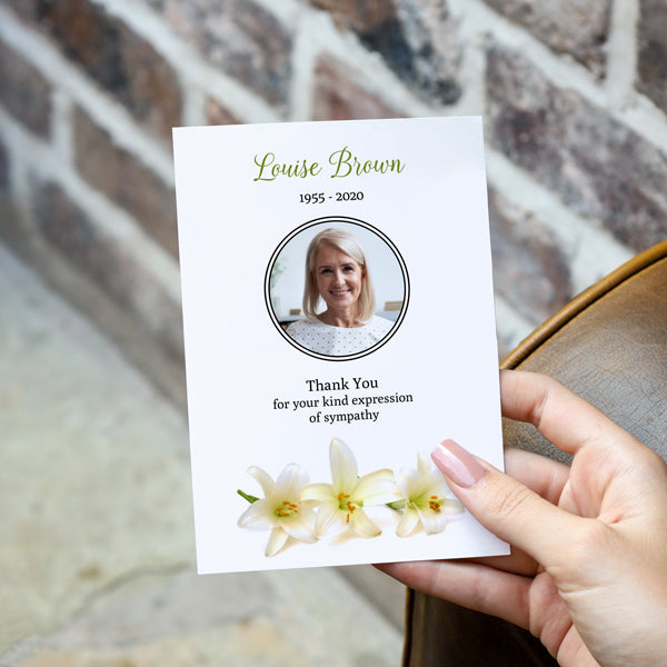 Funeral Thank You Cards - Three Lilies