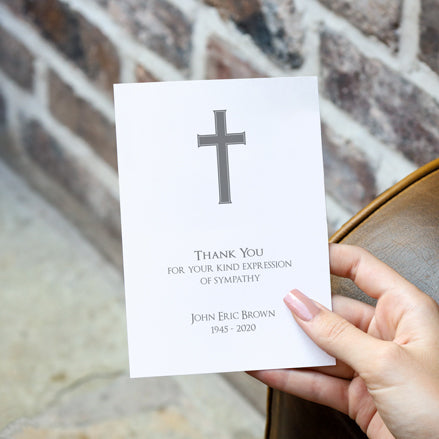 Funeral Thank You Cards - Traditional Cross