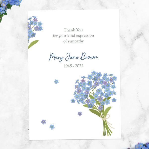 Funeral Thank You Cards - Watercolour Forget Me Nots