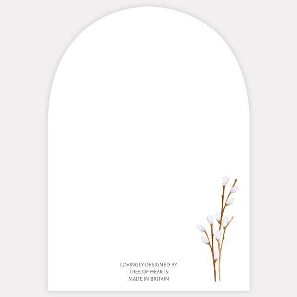 Watercolour Pussy Willow Iridescent Thank You Card