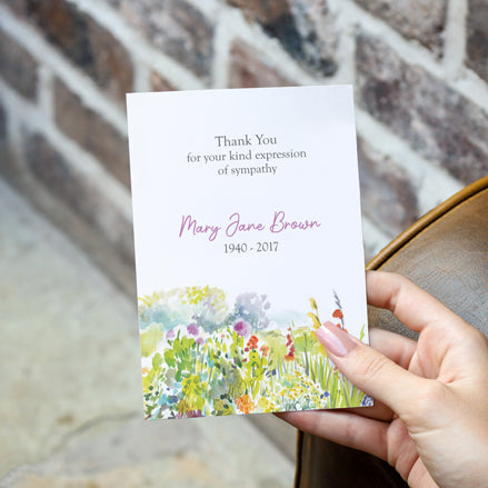 Funeral Thank You Cards - Watercolour Wildflowers