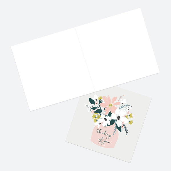 Thinking of You Card - Blush Modern Floral - Vase