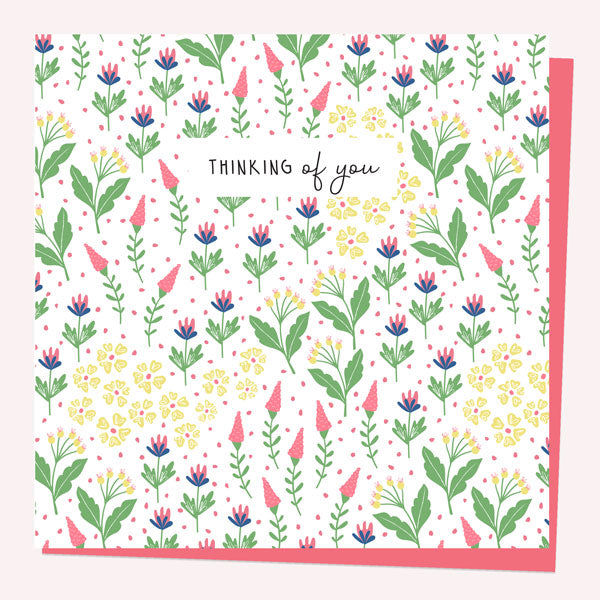 Thinking of You Card - Ditsy Bright Blooms