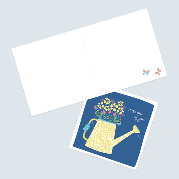 Thinking of You Card - Ditsy Bright Blooms - Watering Can