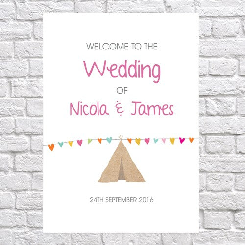 Festival Tipi - Wedding Sign Range