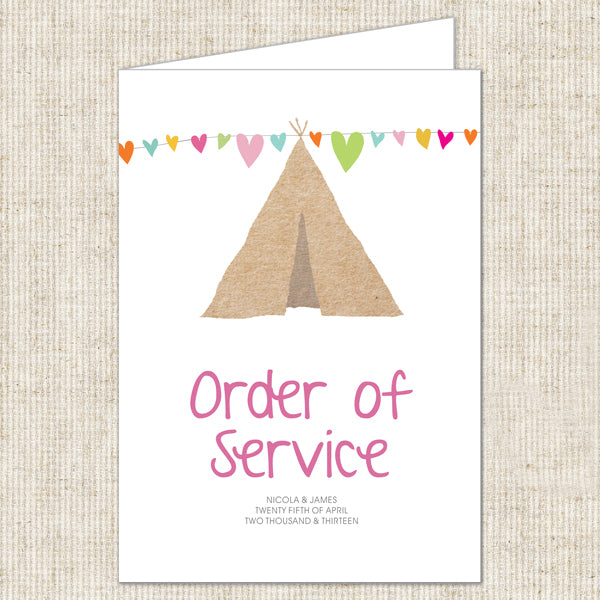 Tipi Love Order of Service Booklet