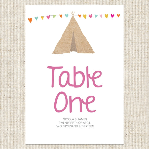 Tipi Love Table Name/Number