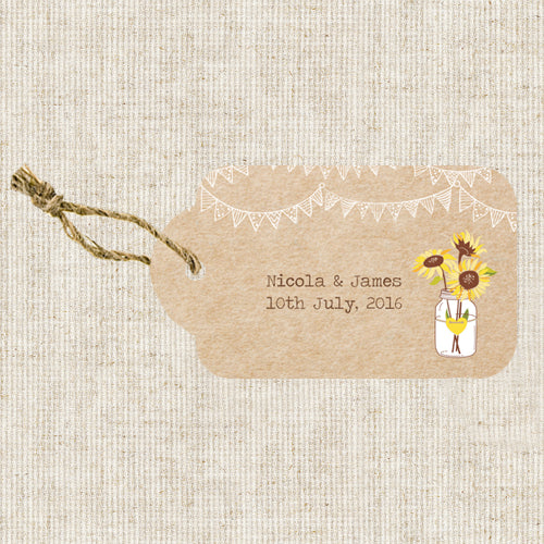 Sunflowers and Bunting - Favour Tag