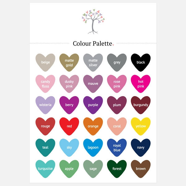 Colour Block Typography Heart Table Confetti