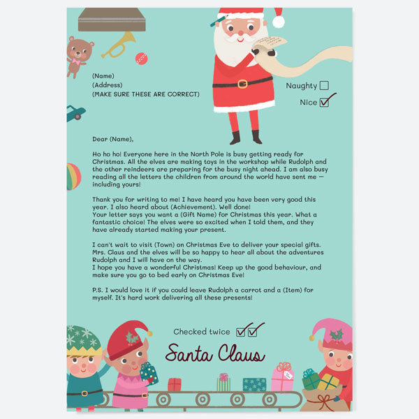 Toy Workshop - Personalised Official Letter from Santa Claus