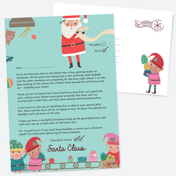 Toy Workshop - Non-Personalised Official Letter from Santa Claus