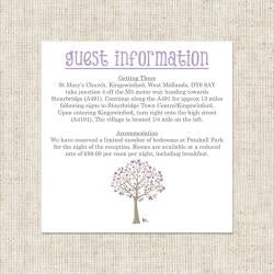 Tree of Hearts Guest Information Card