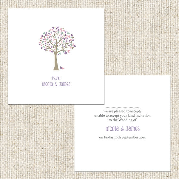 Tree of Hearts RSVP Cards