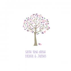 Tree of Hearts Save the Date Cards