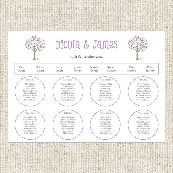Tree of Hearts Table Plan