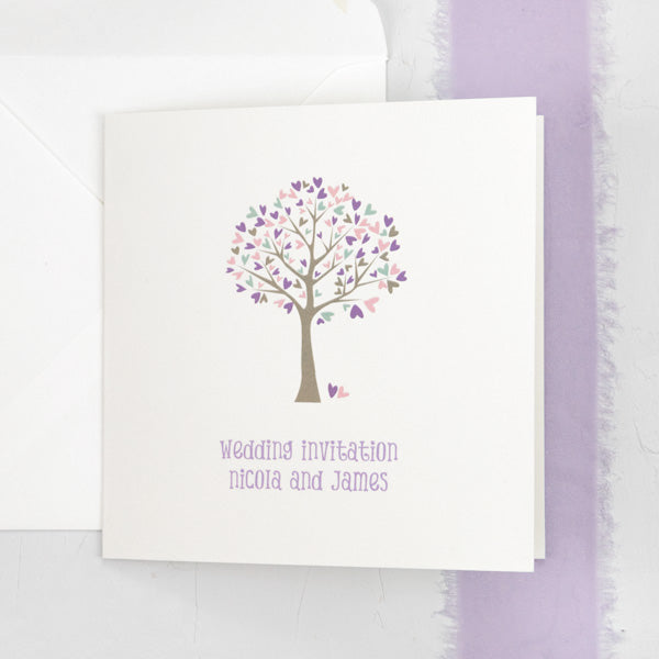 Tree of Hearts Wedding Invitation