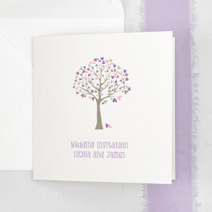 Tree of Hearts Wedding Invitation