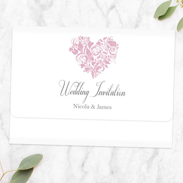 category header image Ornate Heart - Tri Fold Wedding Invitation & RSVP
