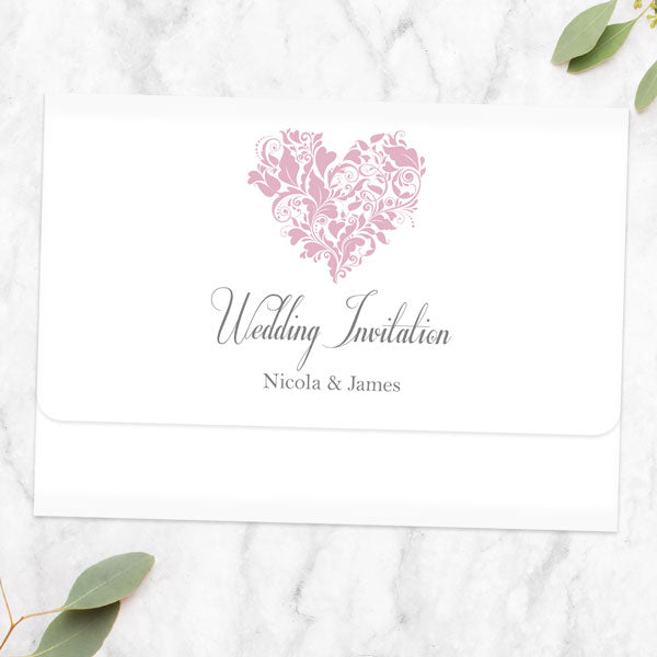 Ornate Heart - Tri Fold Wedding Invitation & RSVP