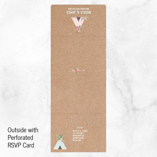 Festival Teepee - Tri Fold Wedding Invitation & RSVP