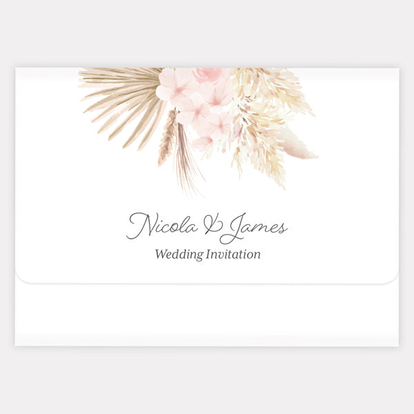 Pampas Floral - Tri Fold Wedding Invitation & RSVP