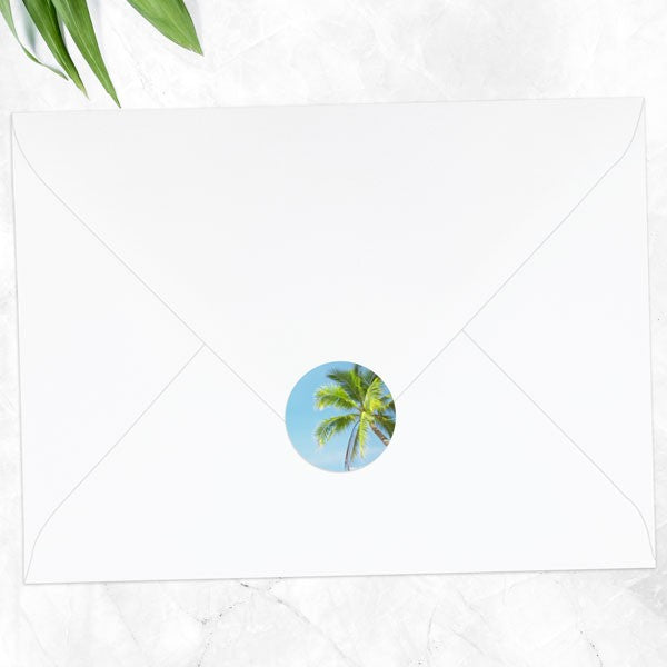 Tropical Beach Scene - Wedding Envelope Seals