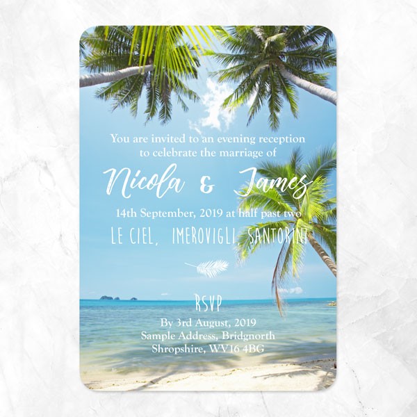 Tropical Beach Scene - Evening Invitations