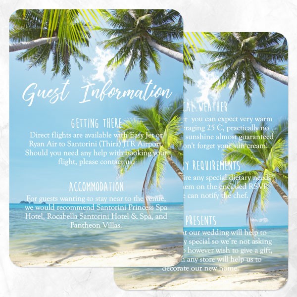 Tropical Beach Scene - Guest Information