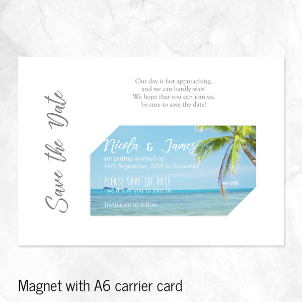 Tropical Beach Scene - Save the Date Magnets