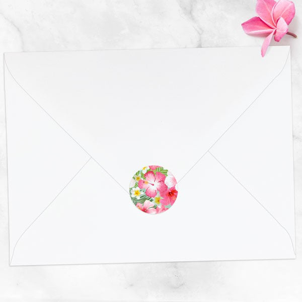 Tropical Floral Palm - Wedding Envelope Seals