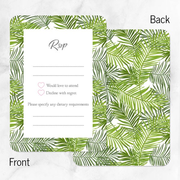 Tropical Floral Palm - Boutique Wedding Invitation & RSVP