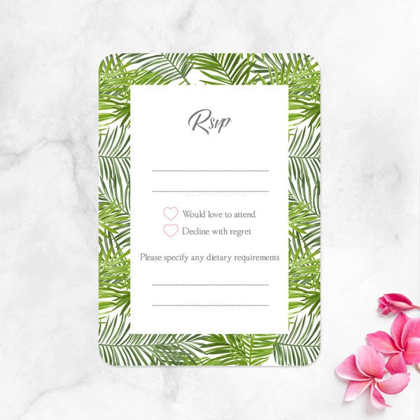 Tropical Floral Palm - Boutique Wedding Invitation & RSVP