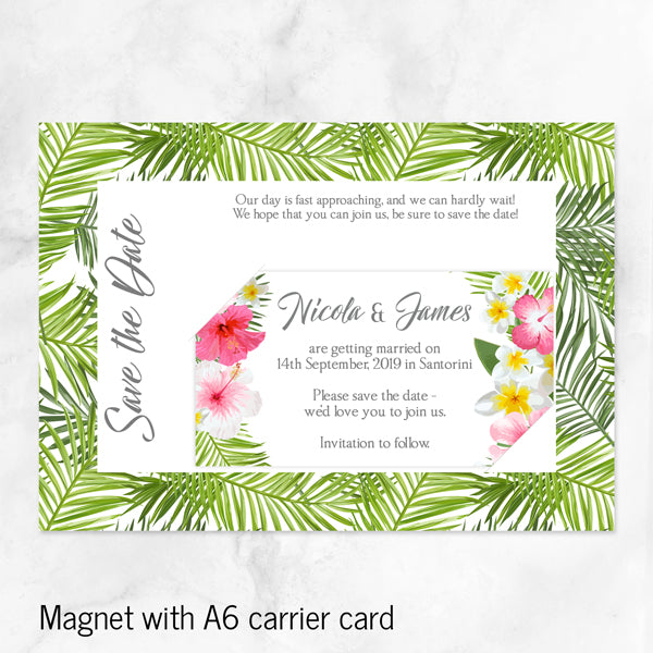 Tropical Floral Palm - Save the Date Magnets