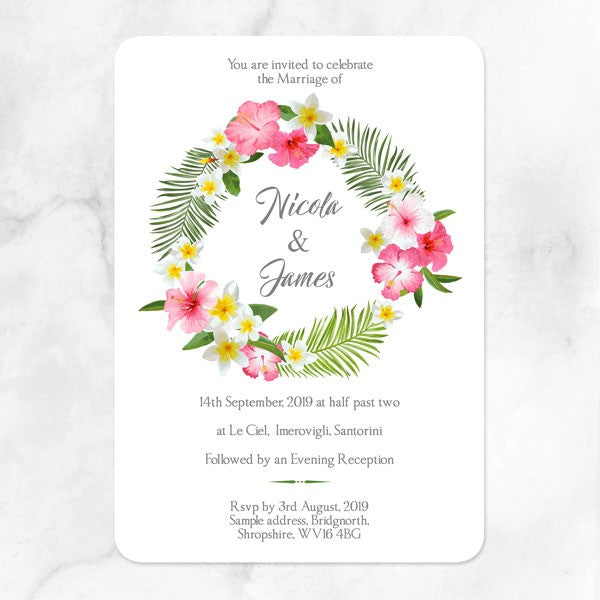 Tropical Floral Palm - Boutique Wedding Invitation & RSVP