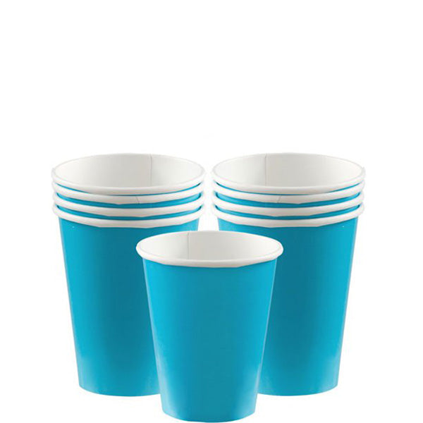 Paper Cups - Turquoise Party Tableware - Pack of 8