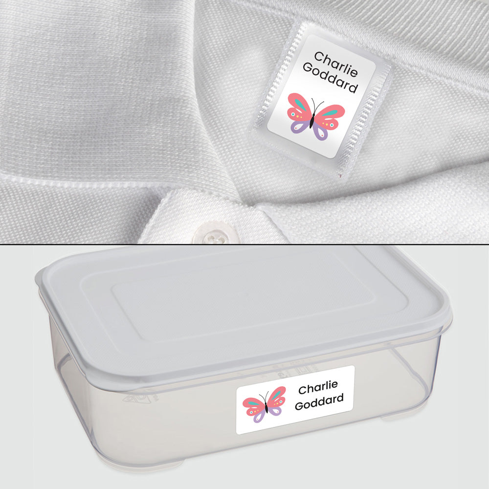 Stick On Waterproof Name Labels - Butterfly - Pack of 43