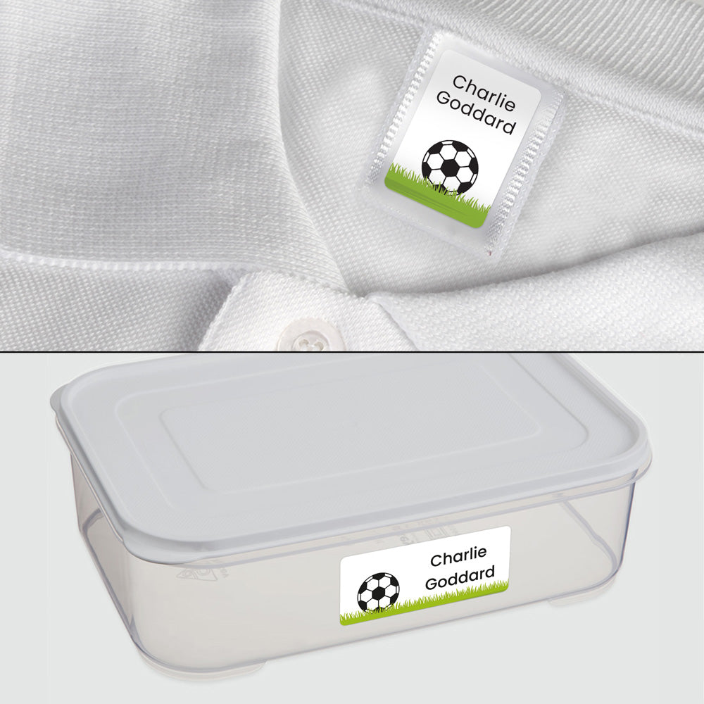 Stick On Waterproof Name Labels - Football - Pack of 43
