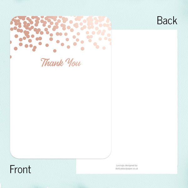Confetti Dots - Foil Ready to Write Wedding Thank You Cards
