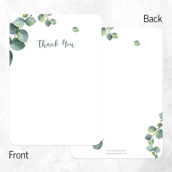 Eucalyptus - Ready to Write Wedding Thank You Cards