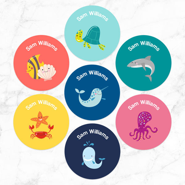 Under the Sea - Personalised Kids Stickers - Pack of 35