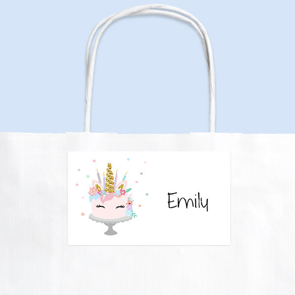 Unicorn Cake - Party Bag & Sticker - Pack of 10