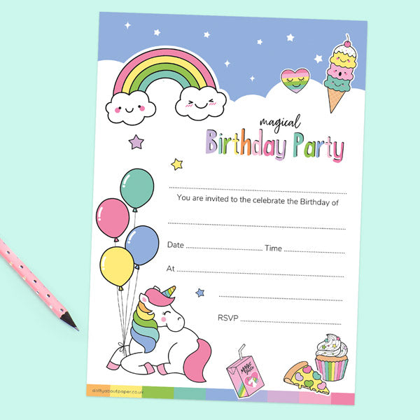 category header image Unicorn Fun - Notelet Invitation - Pack of 20